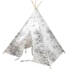 Tente tipi noir et blanc imprimé carte du monde Sunny