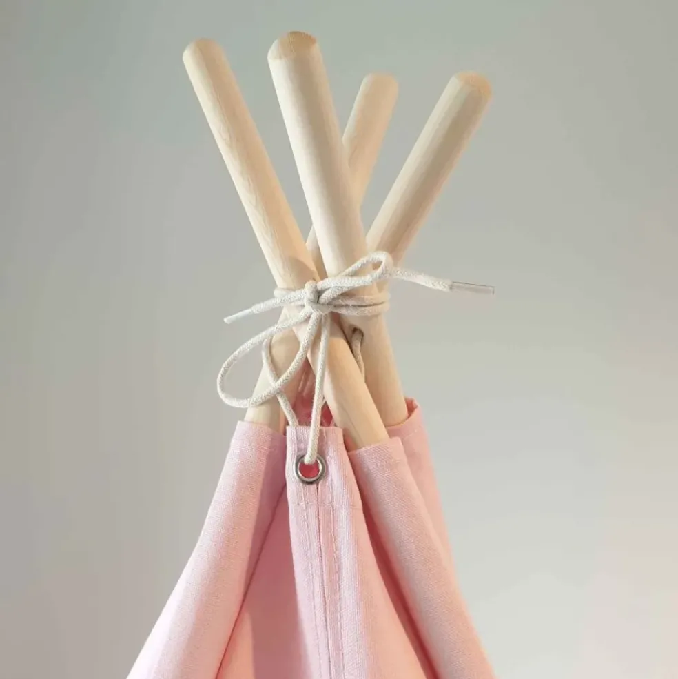 Tente tipi rose pour enfant bois FSC et coton Alba de Sunny