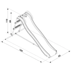 Toboggan d'extérieur et aquatique bleu sur pied avec échelle 180 cm Axi