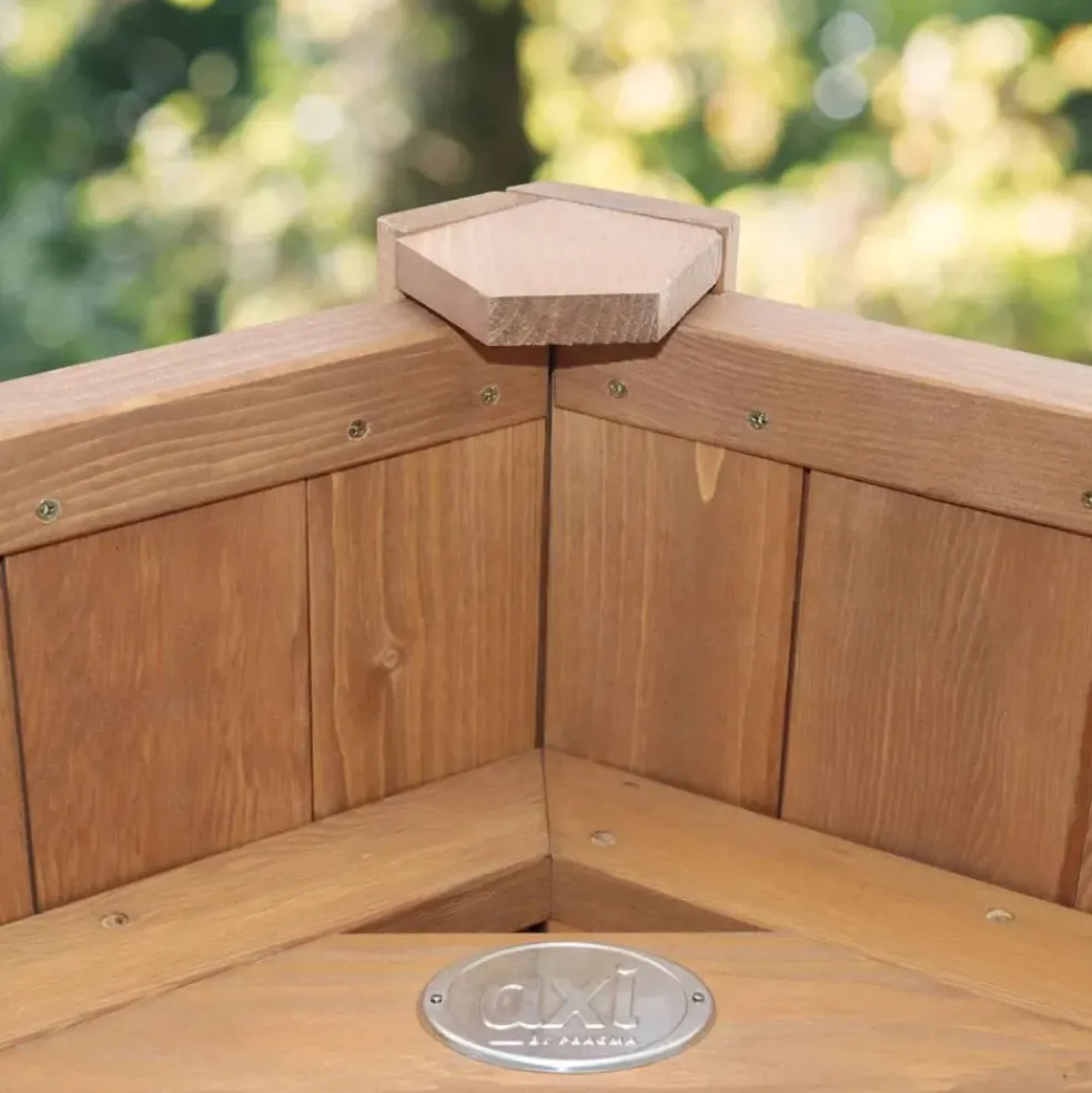 Tour de jeu en bois marron avec grand toboggan Beach Tower Axi