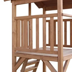 Tour de jeu en bois marron avec grand toboggan Beach Tower Axi