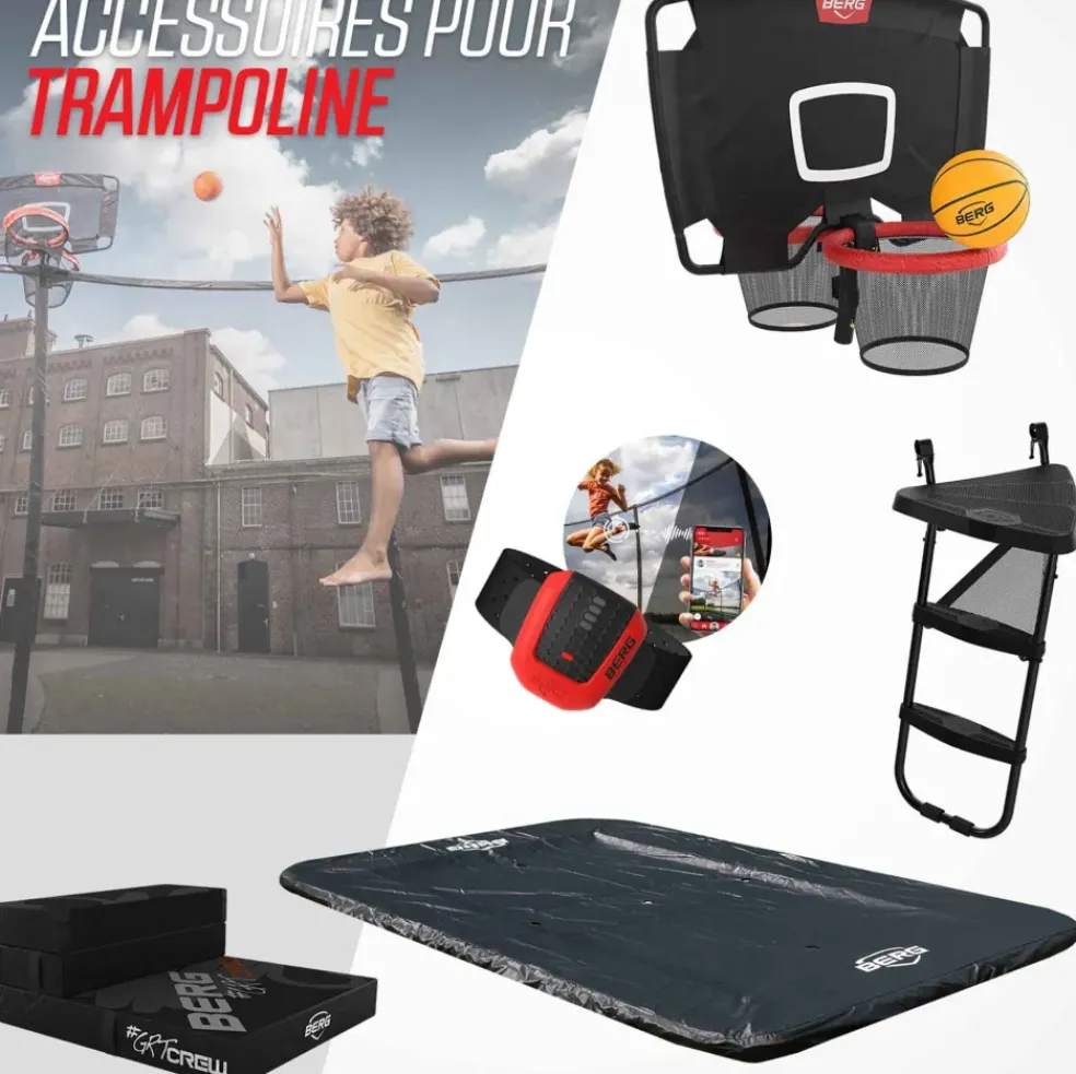 Trampoline 430 BERG noir Regular Favorit et filet + Echelle offerte