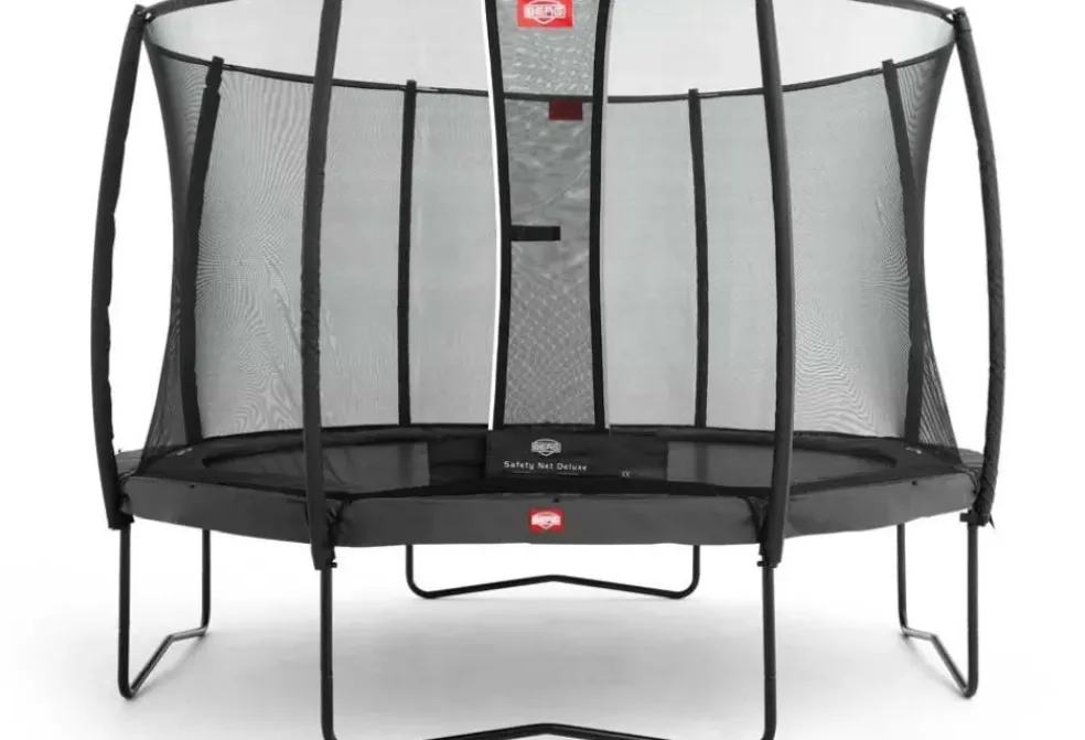 Trampoline 430 cm gris BERG Champion et filet + Echelle offerte
