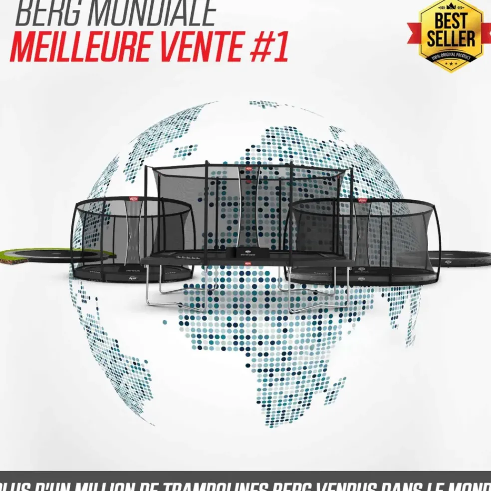 Trampoline enterré 380cm Favorit + filet - BERG