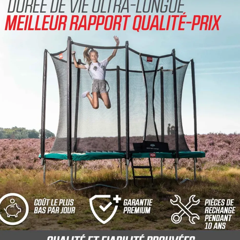 Trampoline enterré 380cm Favorit + filet - BERG