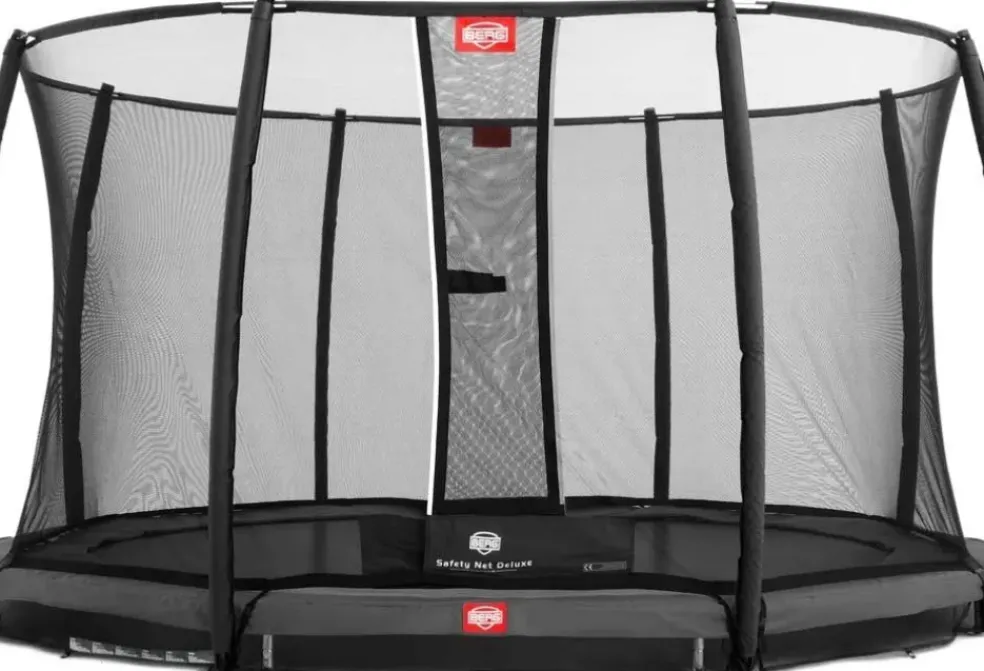 Trampoline enterré Gris 430cm Champion + filet - BERG