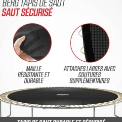 Trampoline enterré Gris 430cm Favorit + filet - BERG