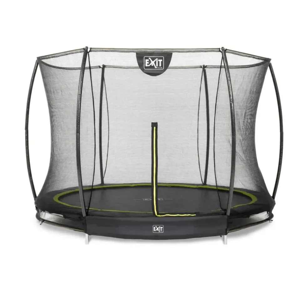 Trampoline enterré rond 244cm noir et filet de sécurité Sihouette EXIT