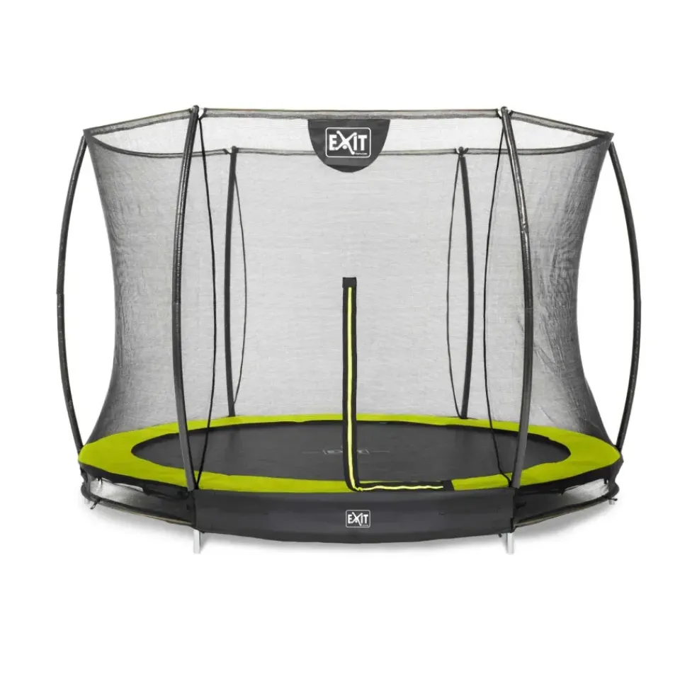 Trampoline enterré rond 244cm noir et filet de sécurité Sihouette EXIT