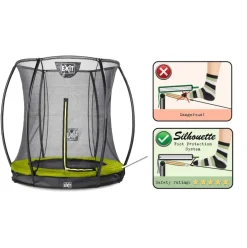 Trampoline enterré rond 183cm noir et filet de sécurité Sihouette EXIT