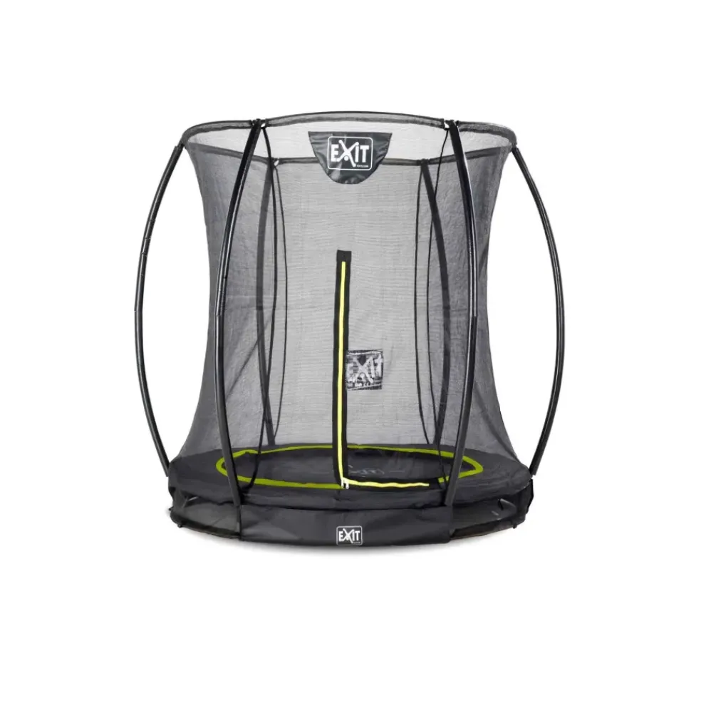 Trampoline enterré rond 183cm noir et filet de sécurité Sihouette EXIT