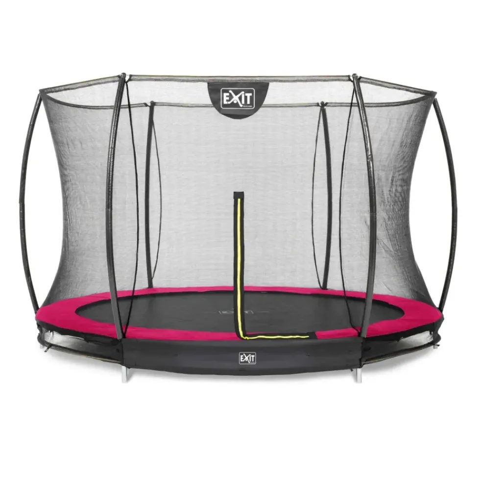 Trampoline enterré rond 305cm noir et filet de sécurité Sihouette EXIT