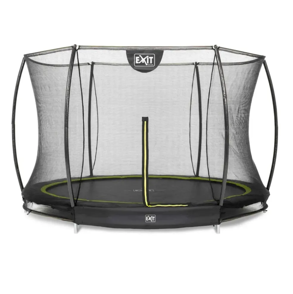 Trampoline enterré rond 305cm noir et filet de sécurité Sihouette EXIT