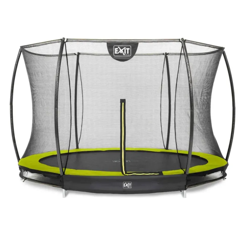 Trampoline enterré rond 305cm noir et filet de sécurité Sihouette EXIT