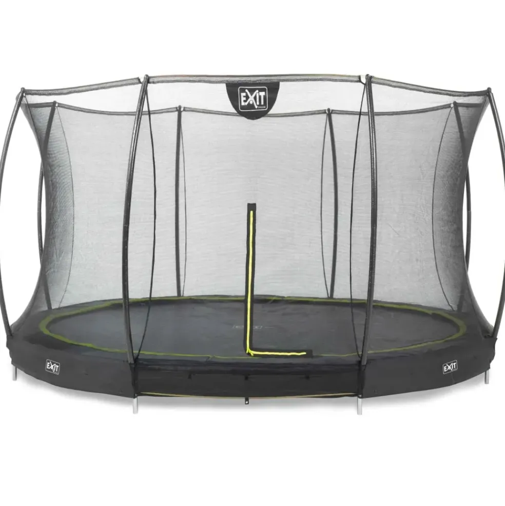 Trampoline enterré rond 427cm vert et filet de sécurité Sihouette EXIT
