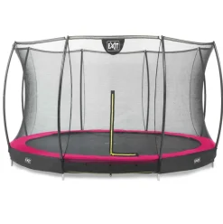 Trampoline enterré rond 366cm noir et filet de sécurité Sihouette EXIT
