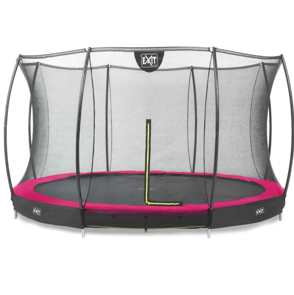 Trampoline enterré rond 366cm noir et filet de sécurité Sihouette EXIT
