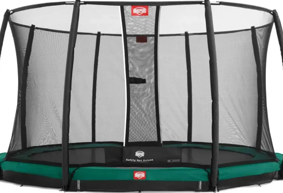Trampoline enterré vert 430cm Champion + filet - BERG