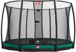 Trampoline enterré vert 380cm Champion + filet - BERG