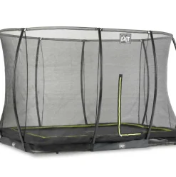 Trampoline enterré 244x366cm noir et filet de sécurité Sihouette EXIT