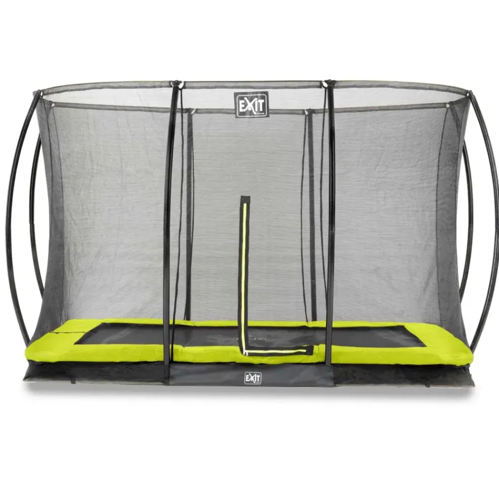 Trampoline enterré 244x366cm noir et filet de sécurité Sihouette EXIT
