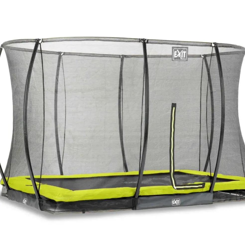 Trampoline enterré 244x366cm noir et filet de sécurité Sihouette EXIT