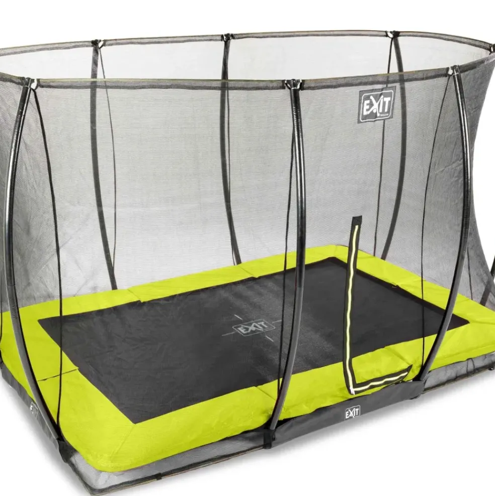 Trampoline enterré 244x366cm noir et filet de sécurité Sihouette EXIT