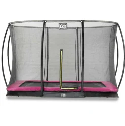 Trampoline enterré 244x366cm noir et filet de sécurité Sihouette EXIT