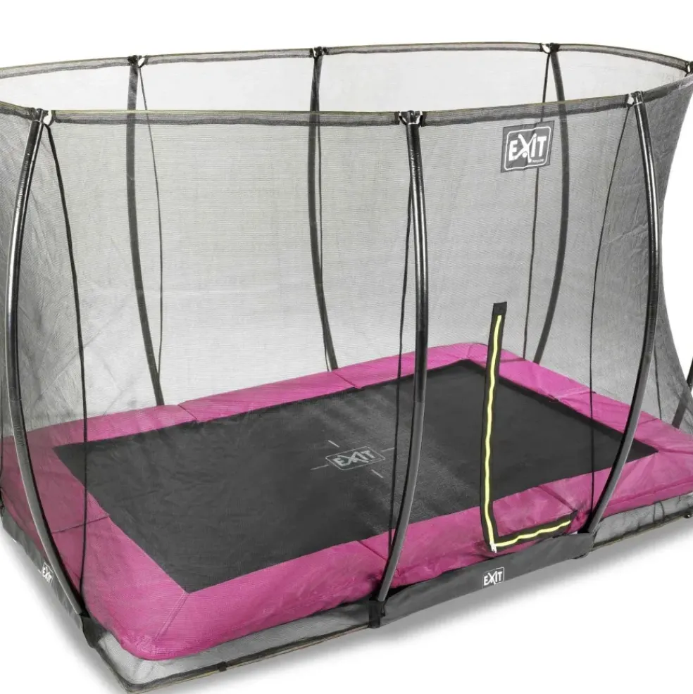 Trampoline enterré 244x366cm noir et filet de sécurité Sihouette EXIT