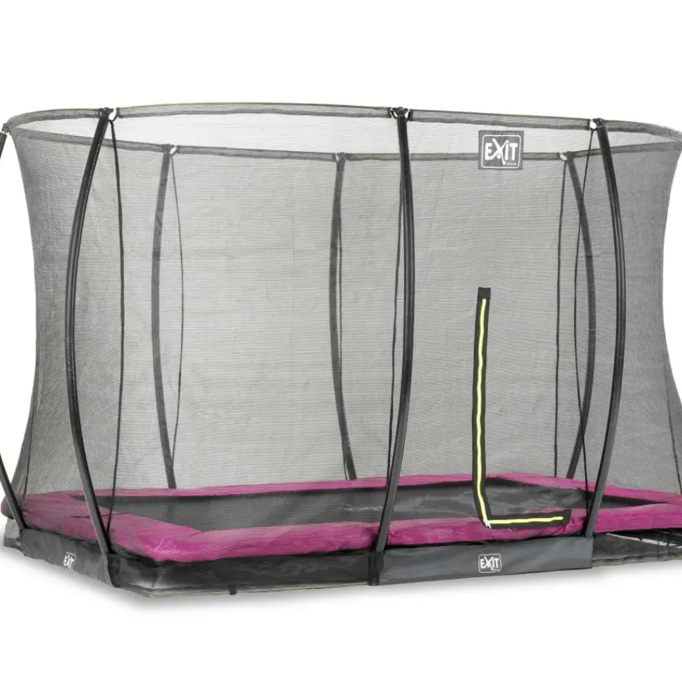 Trampoline enterré 244x366cm noir et filet de sécurité Sihouette EXIT