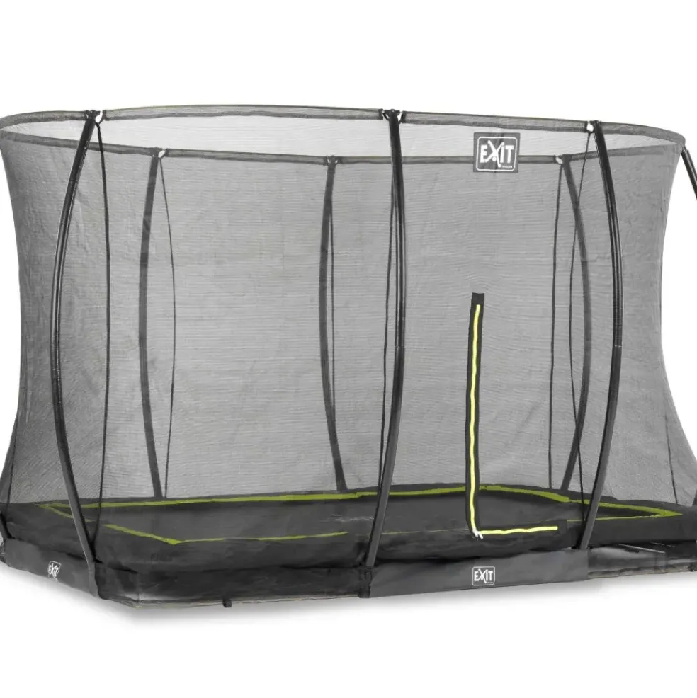 Trampoline enterré 214x305cm noir et filet de sécurité Sihouette EXIT