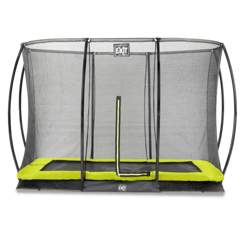 Trampoline enterré 214x305cm noir et filet de sécurité Sihouette EXIT