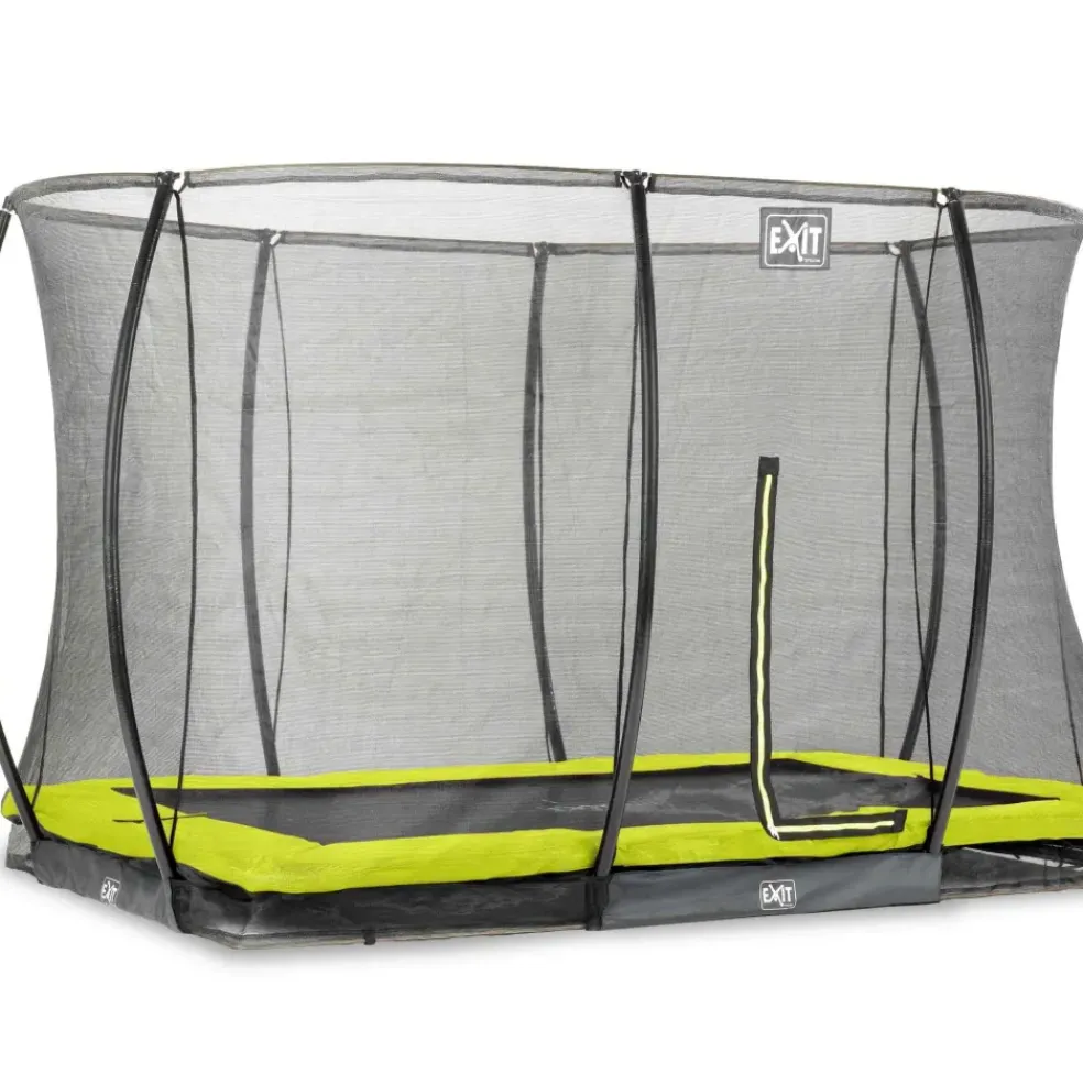 Trampoline enterré 214x305cm noir et filet de sécurité Sihouette EXIT