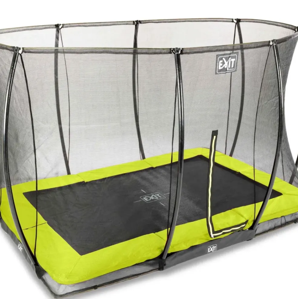 Trampoline enterré 214x305cm noir et filet de sécurité Sihouette EXIT