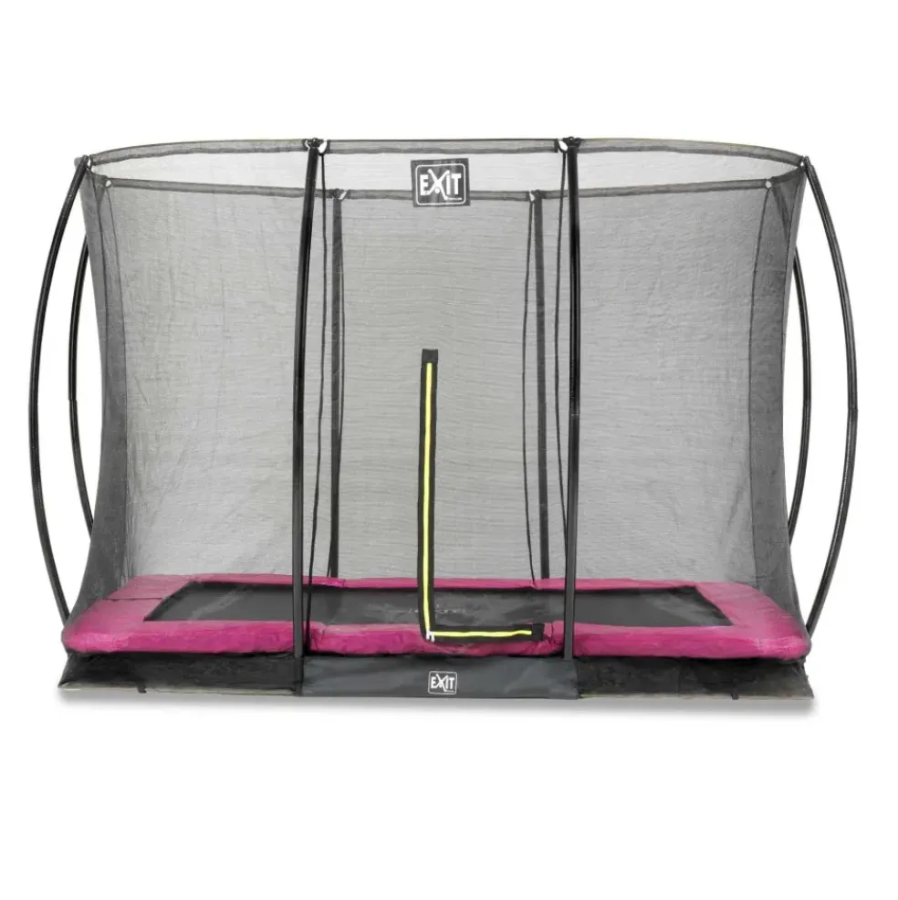 Trampoline enterré 214x305cm noir et filet de sécurité Sihouette EXIT