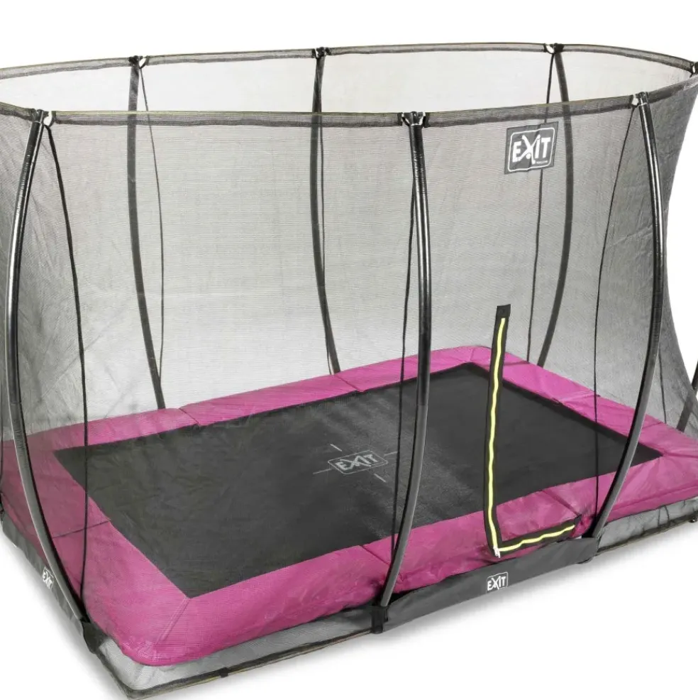 Trampoline enterré 214x305cm noir et filet de sécurité Sihouette EXIT