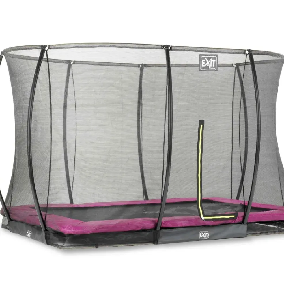 Trampoline enterré 214x305cm noir et filet de sécurité Sihouette EXIT
