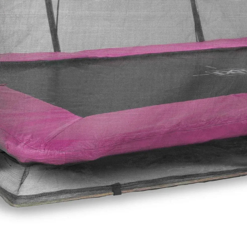 Trampoline enterré 214x305cm noir et filet de sécurité Sihouette EXIT