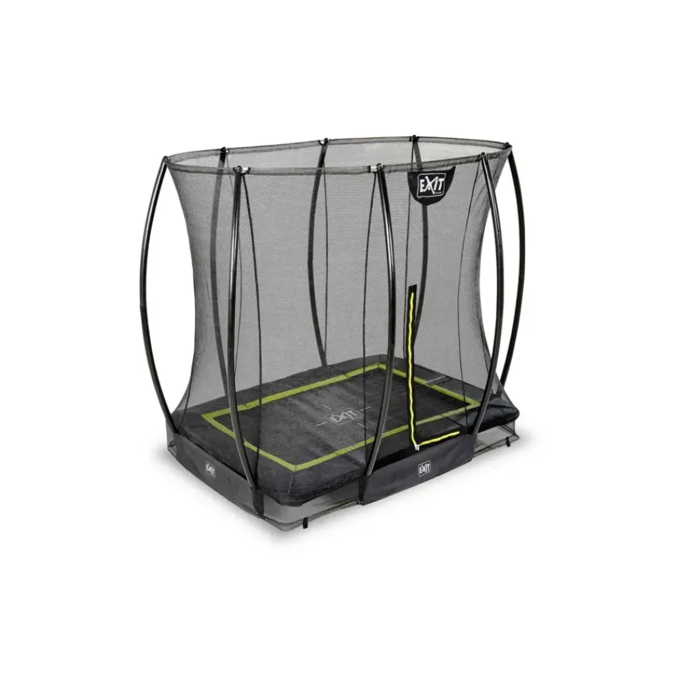 Trampoline enterré 153x214cm noir et filet de sécurité Sihouette EXIT