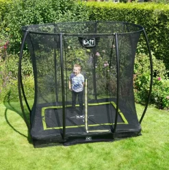 Trampoline enterré 153x214cm noir et filet de sécurité Sihouette EXIT