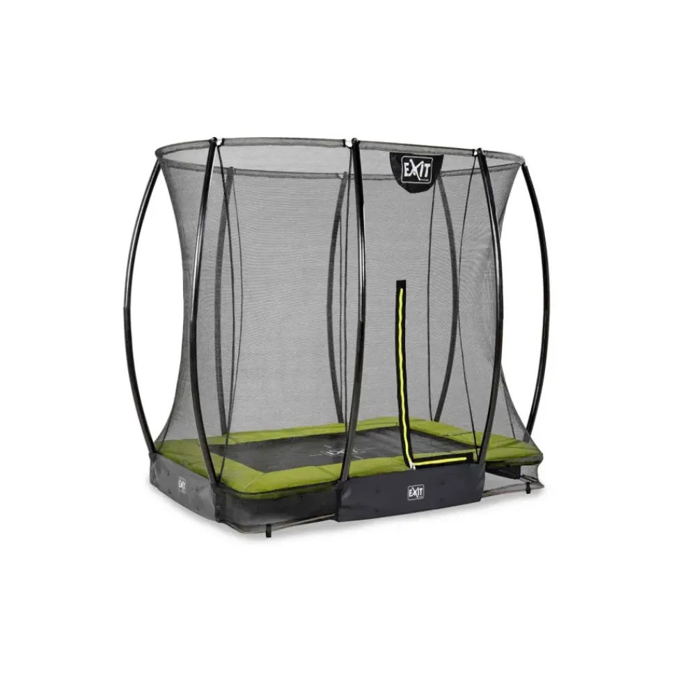 Trampoline enterré 153x214cm noir et filet de sécurité Sihouette EXIT
