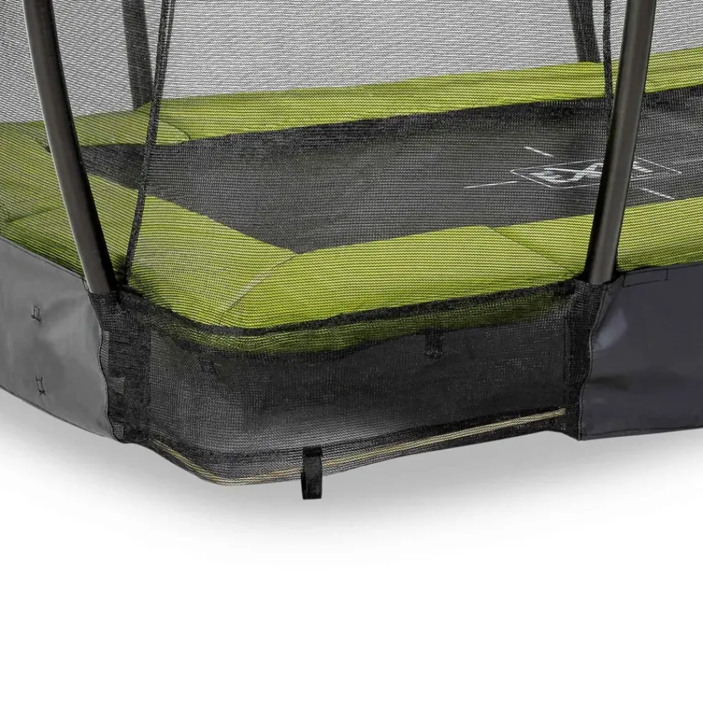 Trampoline enterré 153x214cm noir et filet de sécurité Sihouette EXIT