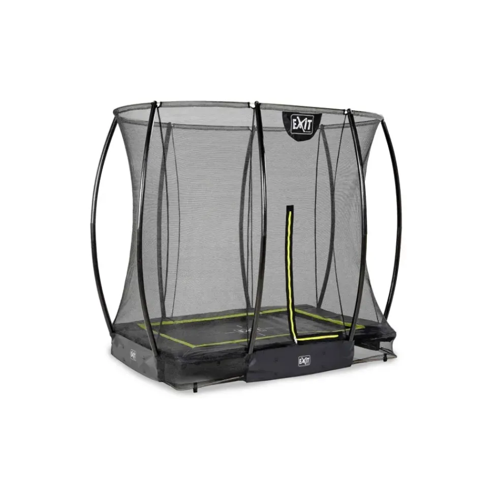 Trampoline enterré 153x214cm noir et filet de sécurité Sihouette EXIT