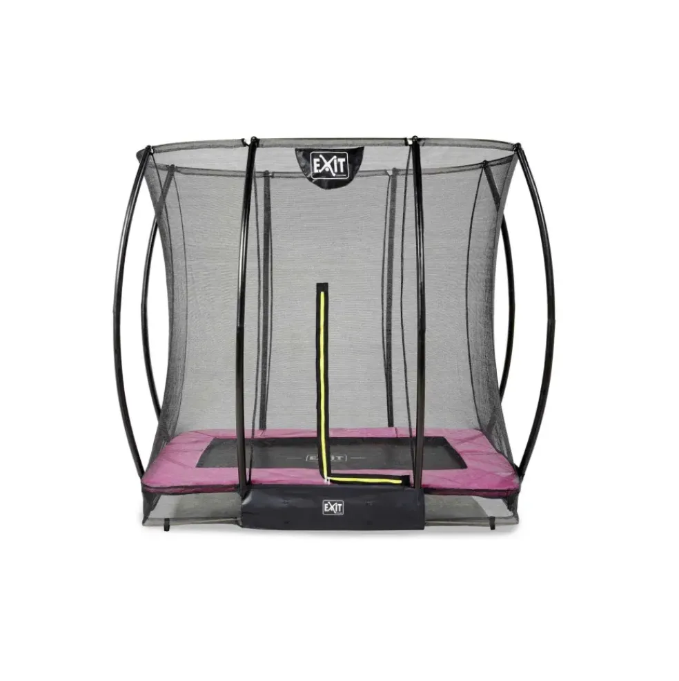 Trampoline enterré 153x214cm noir et filet de sécurité Sihouette EXIT