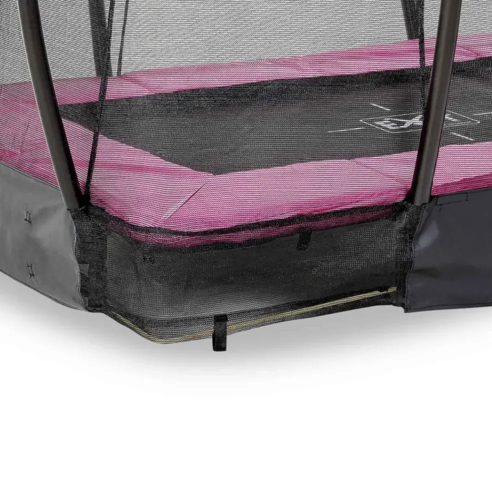 Trampoline enterré 153x214cm noir et filet de sécurité Sihouette EXIT