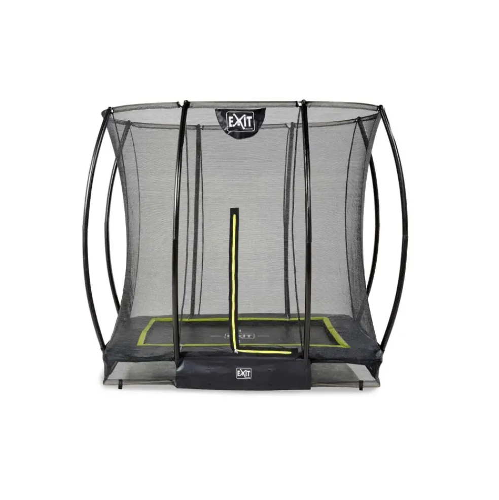Trampoline enterré 153x214cm noir et filet de sécurité Sihouette EXIT
