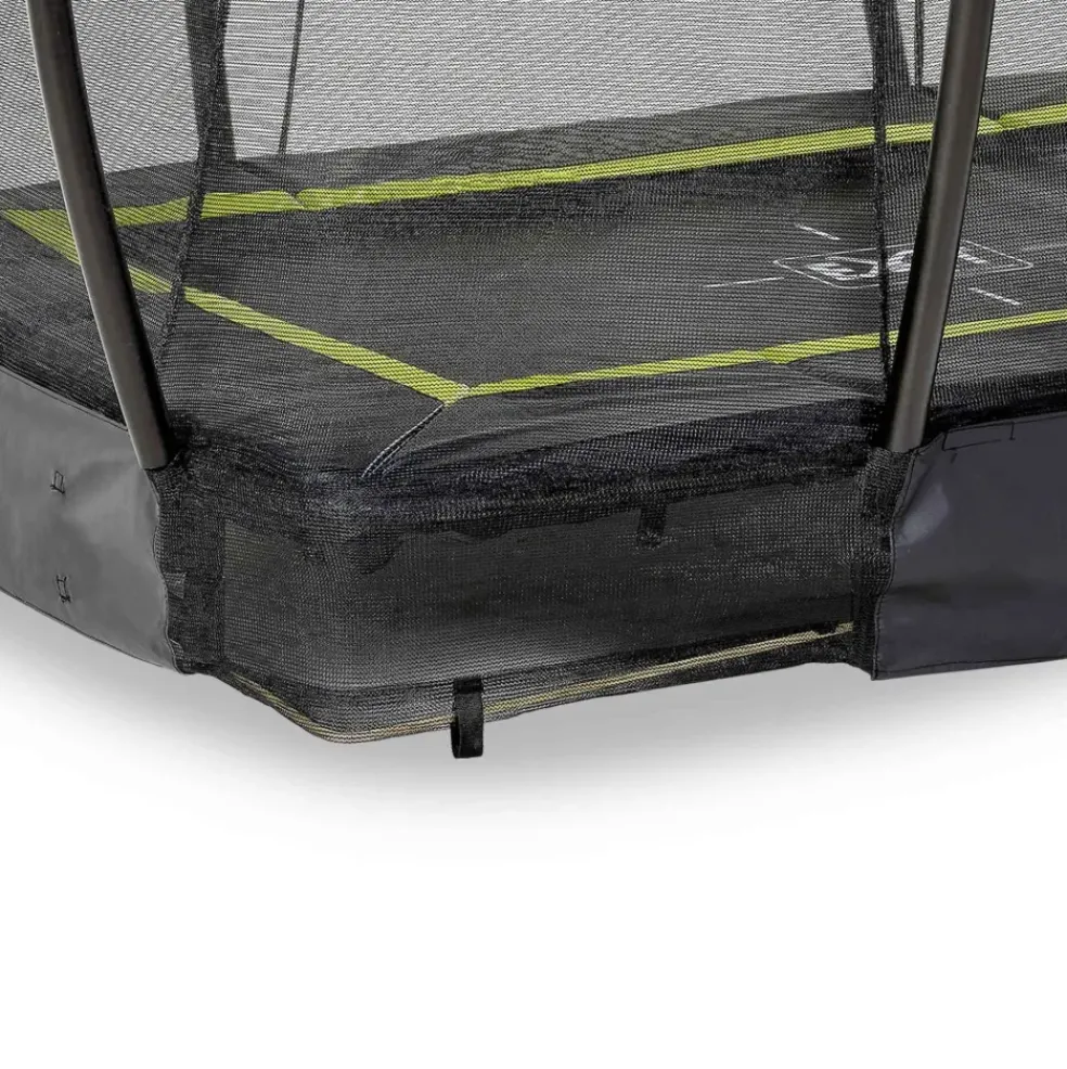 Trampoline enterré 153x214cm noir et filet de sécurité Sihouette EXIT