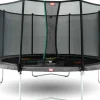 Trampoline imprimé Gris 430cm Favorit Levels et filet BERG + Echelle offerte