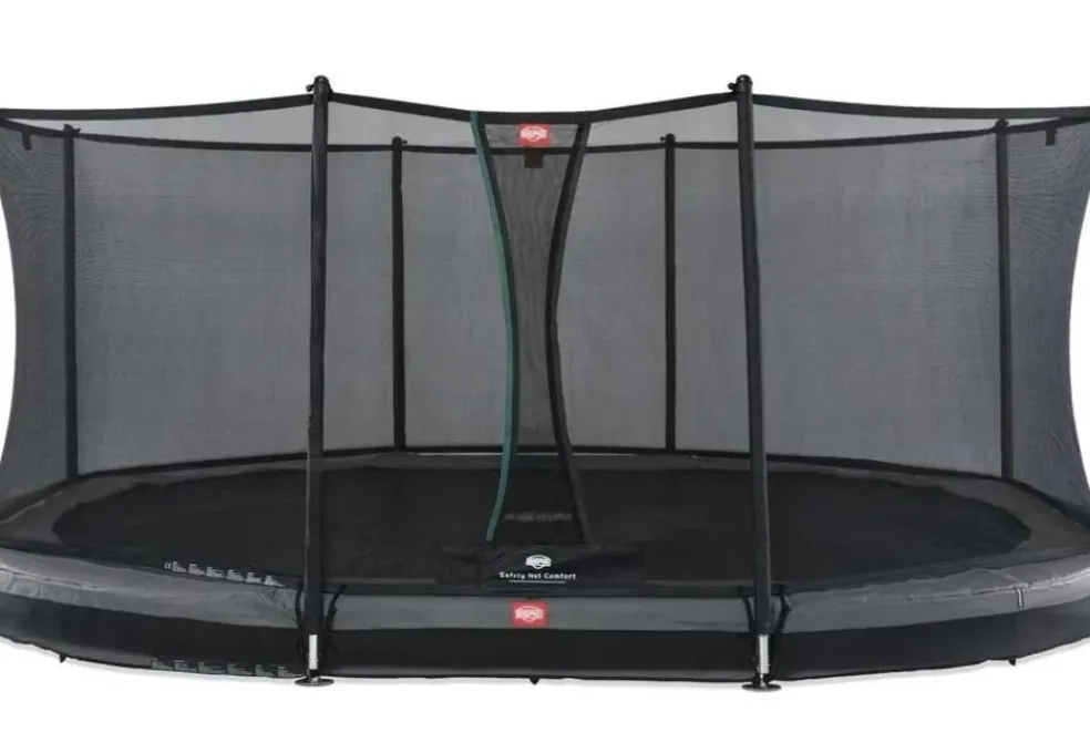 Trampoline Ovale enterré Gris 520cm Favorit + filet - BERG
