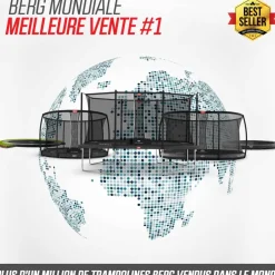 Trampoline Ovale enterré Gris 520cm Favorit + filet - BERG